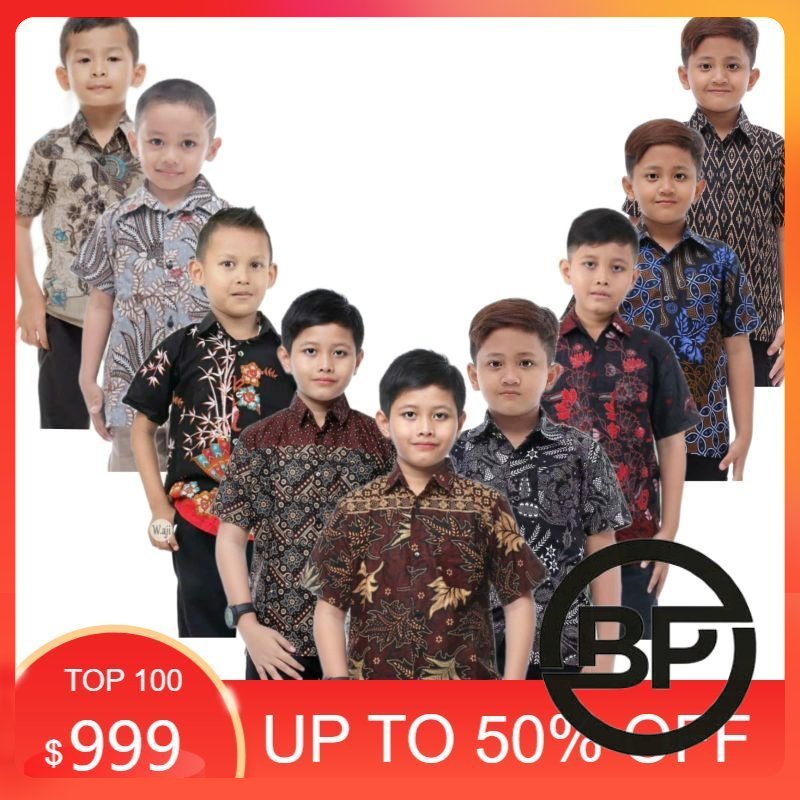 Kemeja Batik Anak - batik anak - baju batik anak laki laki umur 2-12 tahun hem batik anak pendek