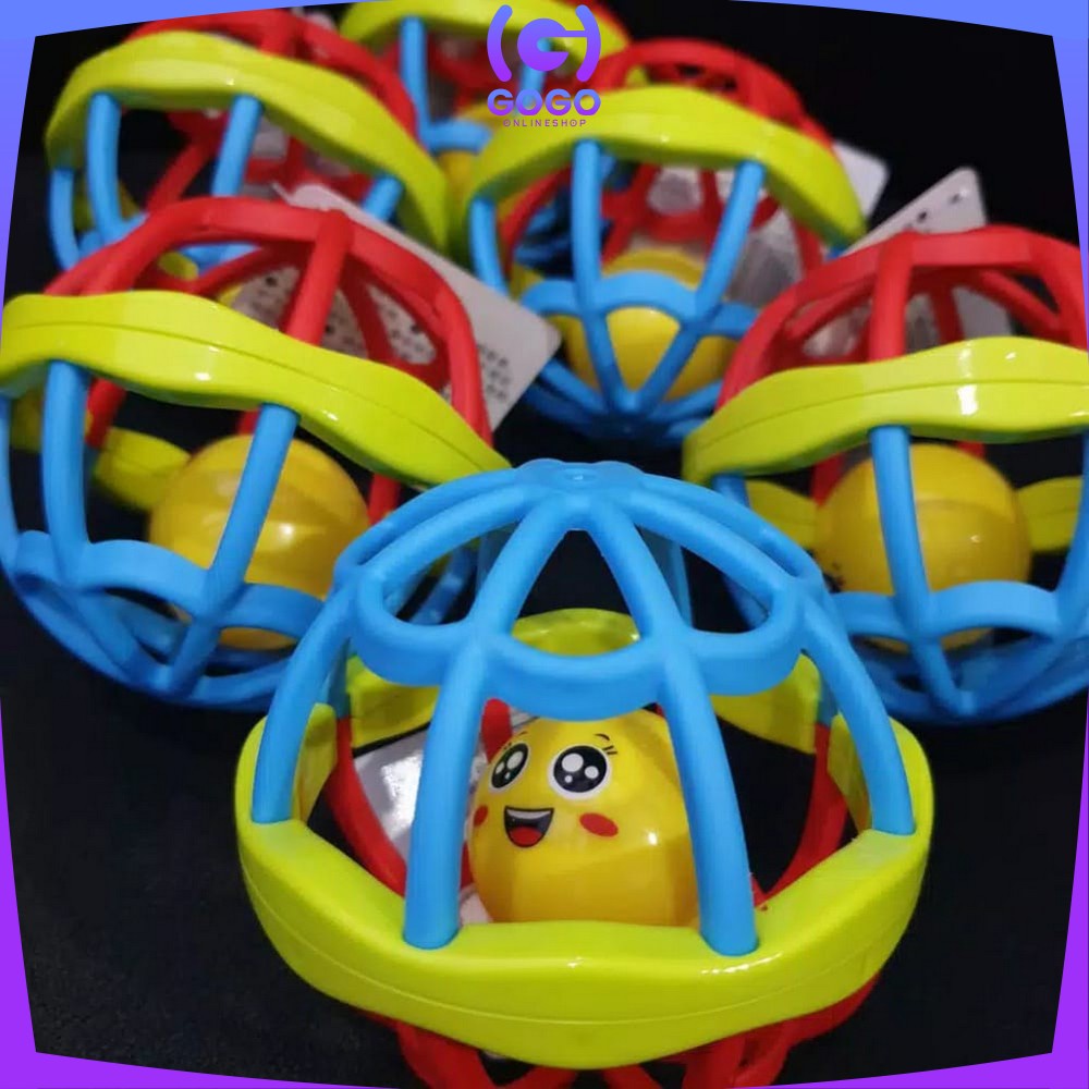 GOGO-M10 Mainan Bayi Bola Kerincingan Bahan Karet Lembut Teether Rattle Bayi | Baby Toys