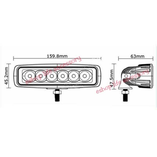 barokah gamis LAMPU SOROT LED BAR 6 MATA / LED BAR CREE CWL 6MATA ORIGINAL