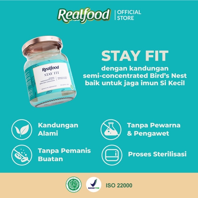 REALFOOD STAYFIT IMMUNE BOOSTER ANAK Sarang burung walet 12 jar