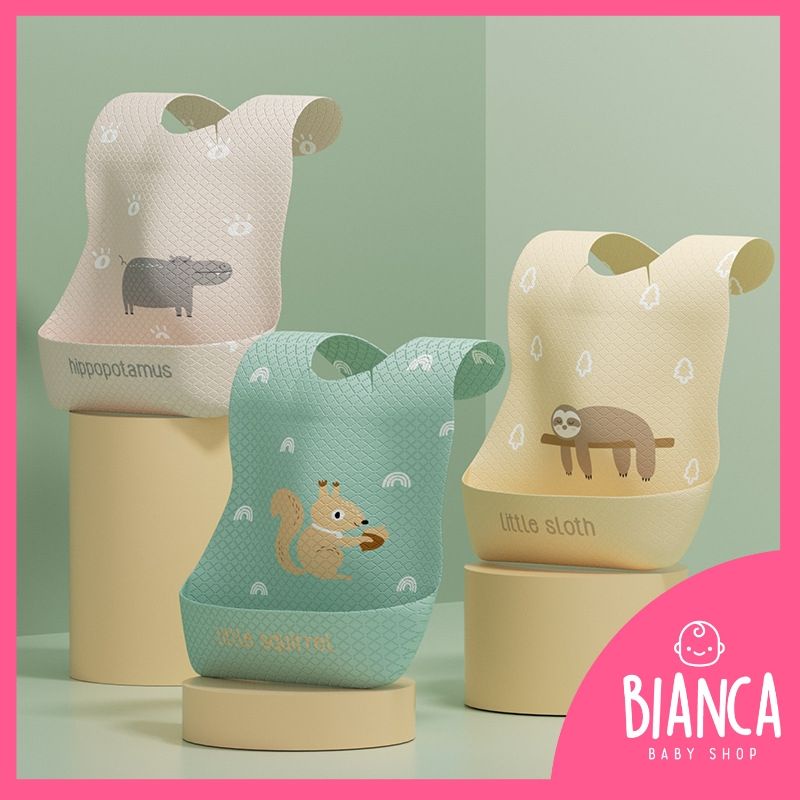 BIANCA - Bibs Bayi Disposable / Bibs Sekali Pakai 1 Pack isi 20pc ANIMAL SERIES