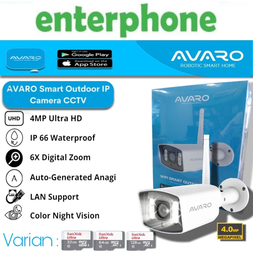 AVARO Smart IPCAM IP CAMERA Outdoor CCTV 4mp Wifi Wireless Resmi