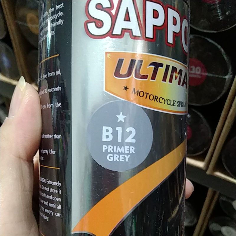 cat spray pilok pilox cat semprot sapporo saporo ultimate b12 primer grey b12 poxy 400ml