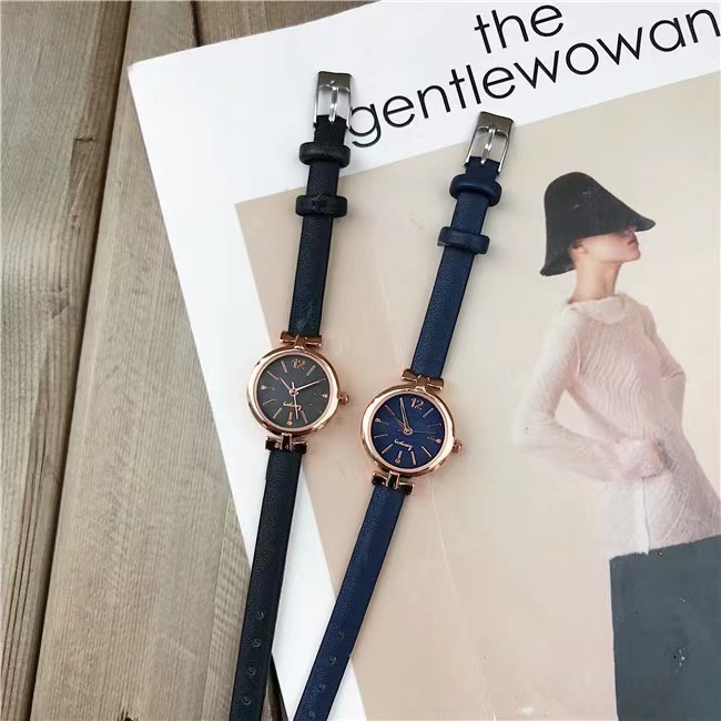 Jam Tangan Wanita Casual Kecil Analog Quartz Fashion Strap Pu Gaya Retro