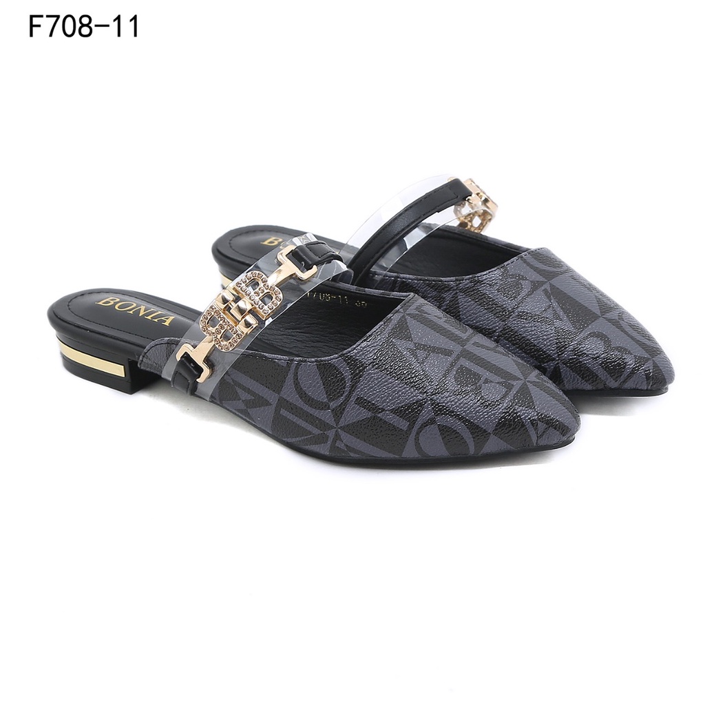 BO Chain BB-Logo Flats Mules F708-11