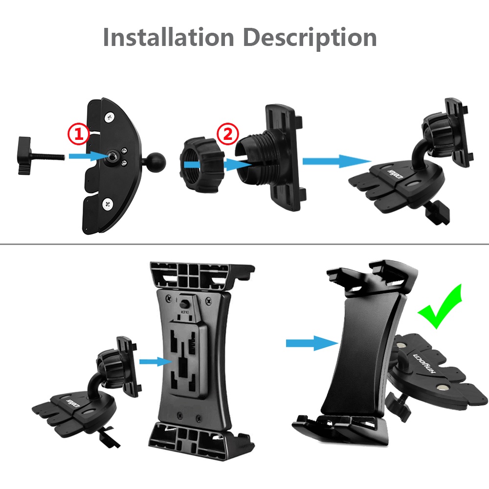 Holder slot CD Mobil Adjustable Untuk ipad pro 12.9 air mini iphone 13 12 pro max samsung huawei 4-13 inch