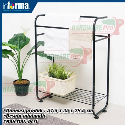 Jemuran Handuk Gantungan Handuk Jemuran Baju Indoor Dengan Rak Hitam Informa