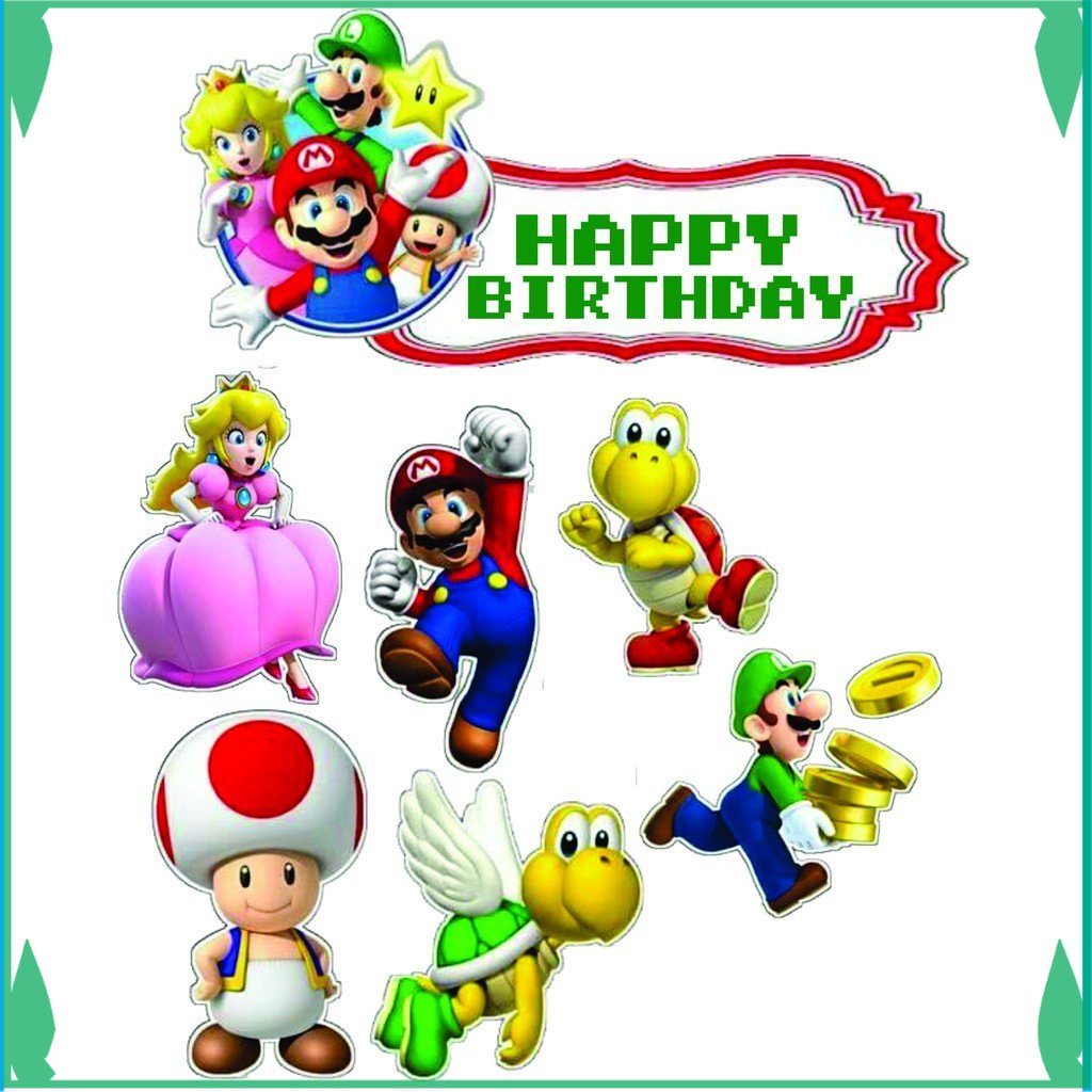 

TOPER KUE TOPPER CAKE ULANG TAHUN / HIASAN KUE MARIO BROSS FADHILSOUVENIR
