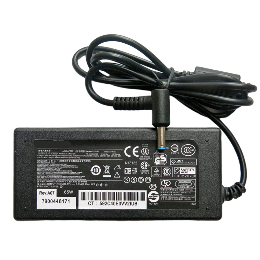 Actual✨Adaptot Charger laptop HP Pavilion 14 19.5V-3.33A/2,31A blue pin ORIGINAL