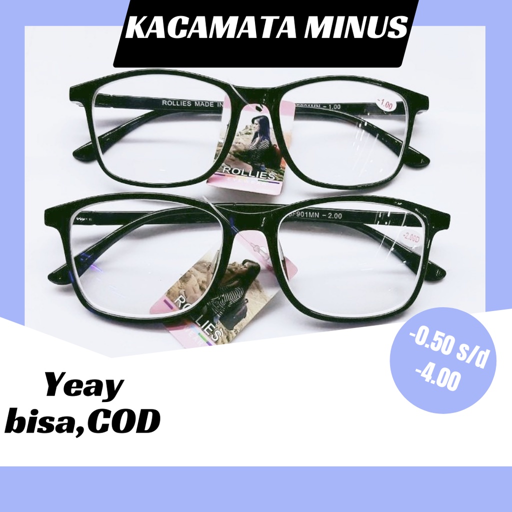 Kacamata Minus Wanita 0.50 sd 4.00 Kacamata Minus Pria Kacamata Minus Model Kotak
