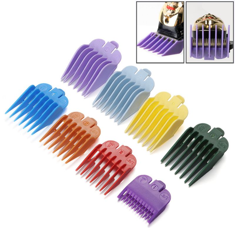 sepatu potong rambut (set 8 pcs warna warni) guard comb sepatu cliper