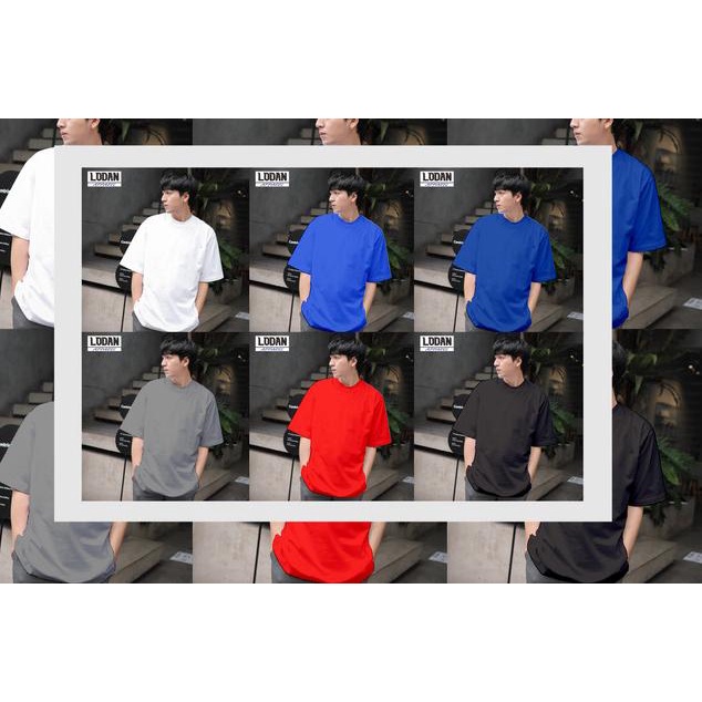 Kaos Polos Oversize Pria / Kaos Polos Combed 24s Oversize - HITAM - Hitam, M