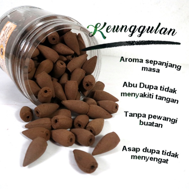 Dupa Kerucut Cone Back Flow Asap Mengalir Wangi Gaharu Sukhavati 250gr