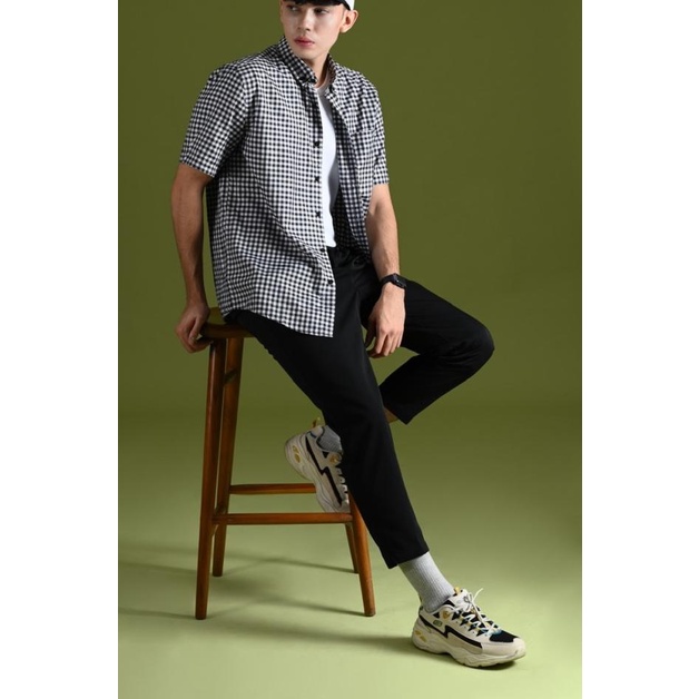 KEMEJA PREPP STUDIO GINGHAM SHIRT SS SCOOTER EDITION BLACK - S