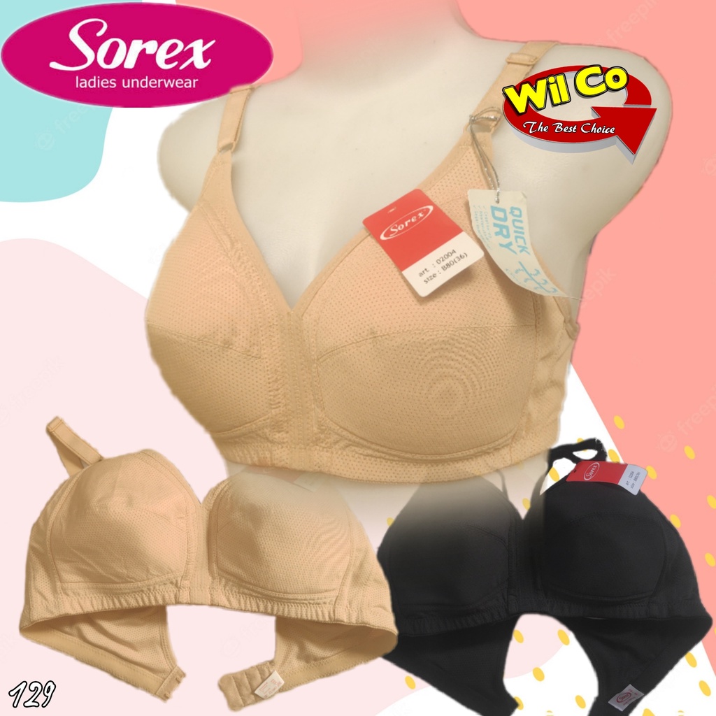 K129 - BRA/BH WANITA SOREX TANPA KAWAT JUMBO CUP SIZE 36-42 BESAR DUA PENGAIT