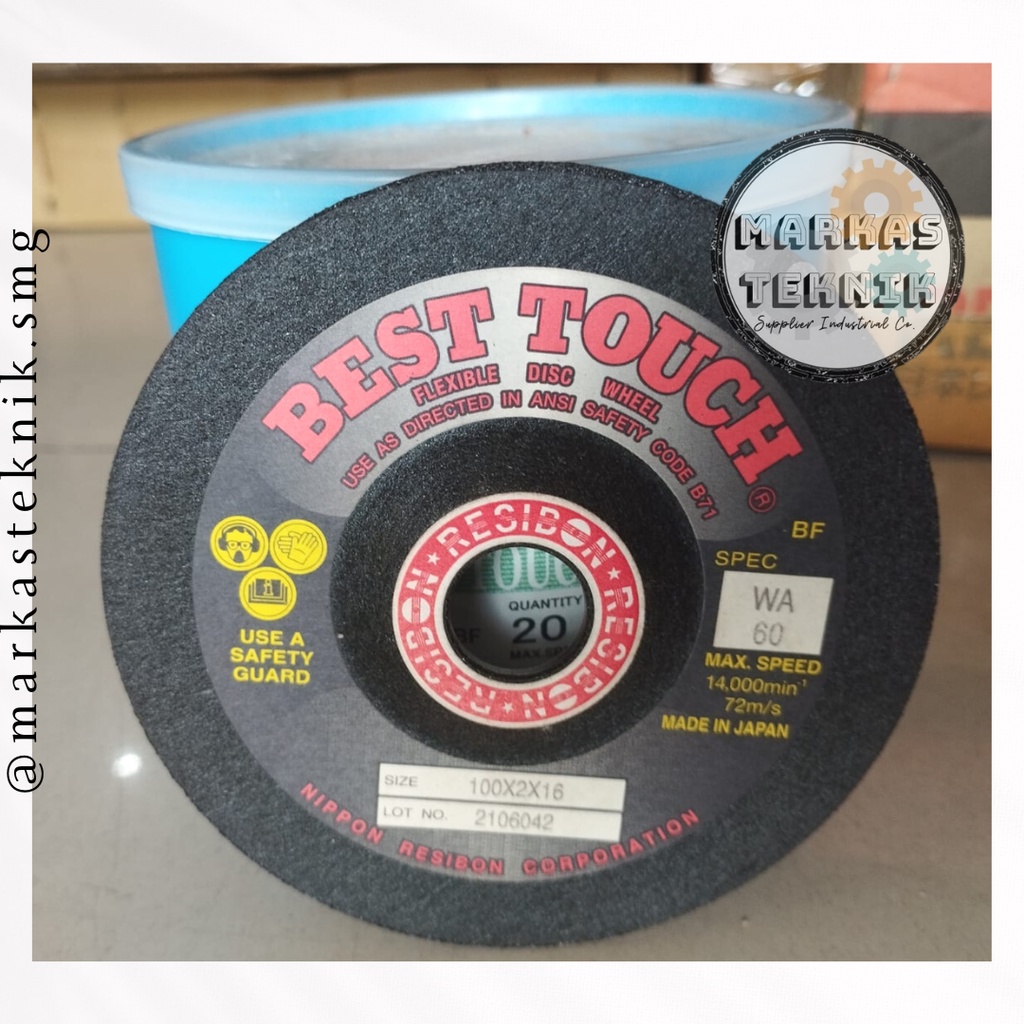 NIPPON RESIBON Batu Gerinda Fleksibel BEST TOUCH 4" WA 60