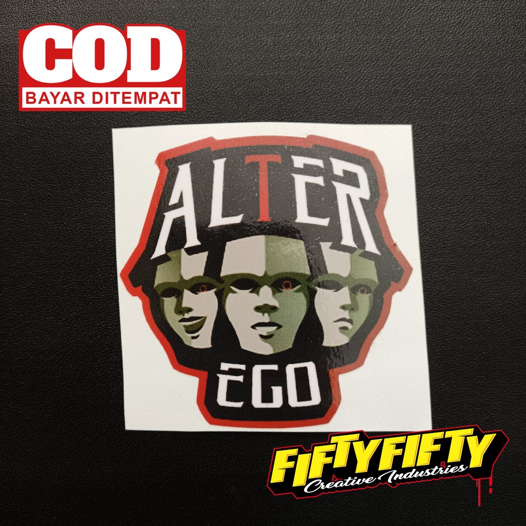 Stiker Print Cut ESPORT ALTER EGO Stiker Printing Laminasi Glossy Stiker Motor Mobil Helm Sudah Membentuk Pola Desain