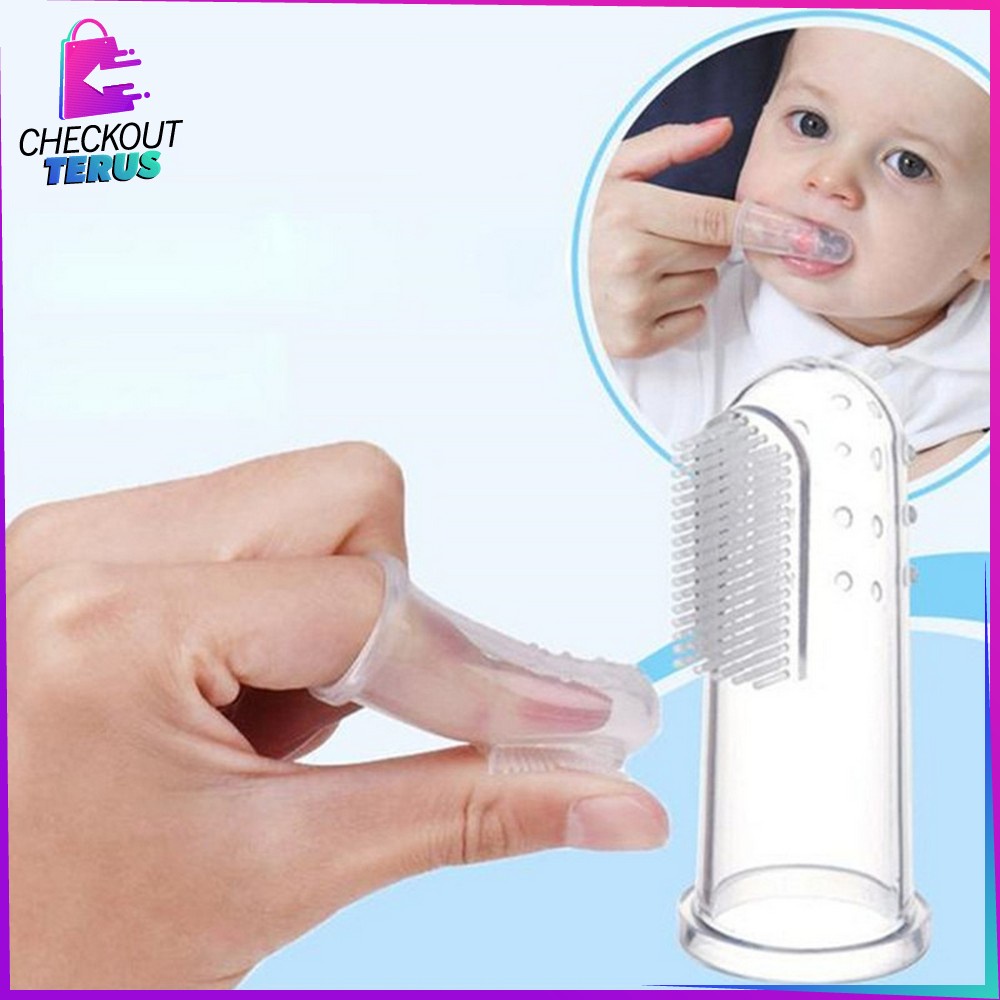 CT C41 Sikat Gigi Jari Bayi Bahan Silikon Lembut Finger Toothbrush Pack OPP Newborn Pembersih Gigi Baby