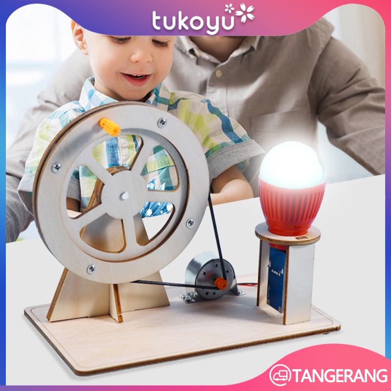 Mainan Generator Kayu/Mainan Generator Bohlam DIY/Wooden Bulb Generator Assembled Toys/Mainan Rakita