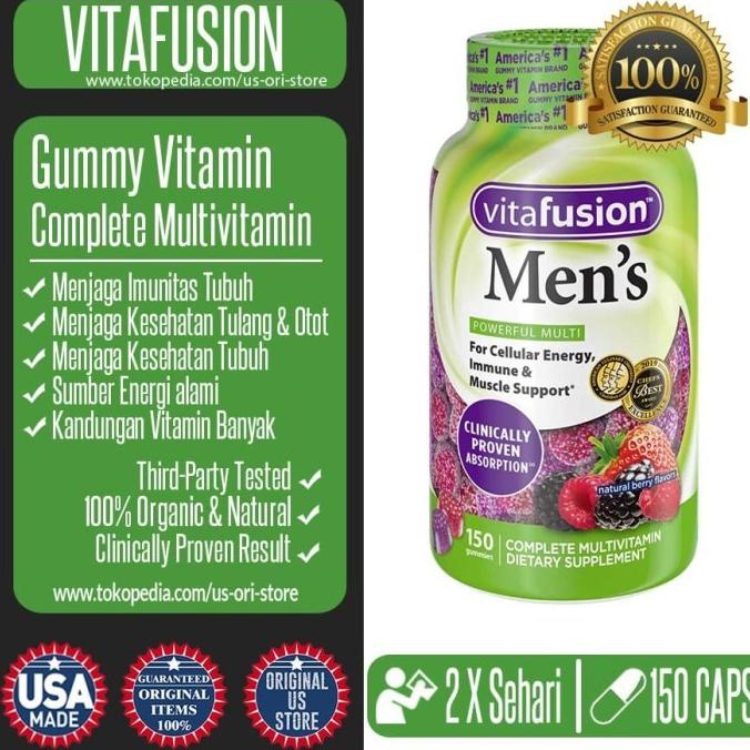 

PROMO Vitafusion Men Gummy Vitamins - Vitamin A C D E B6 B12 - made in USA