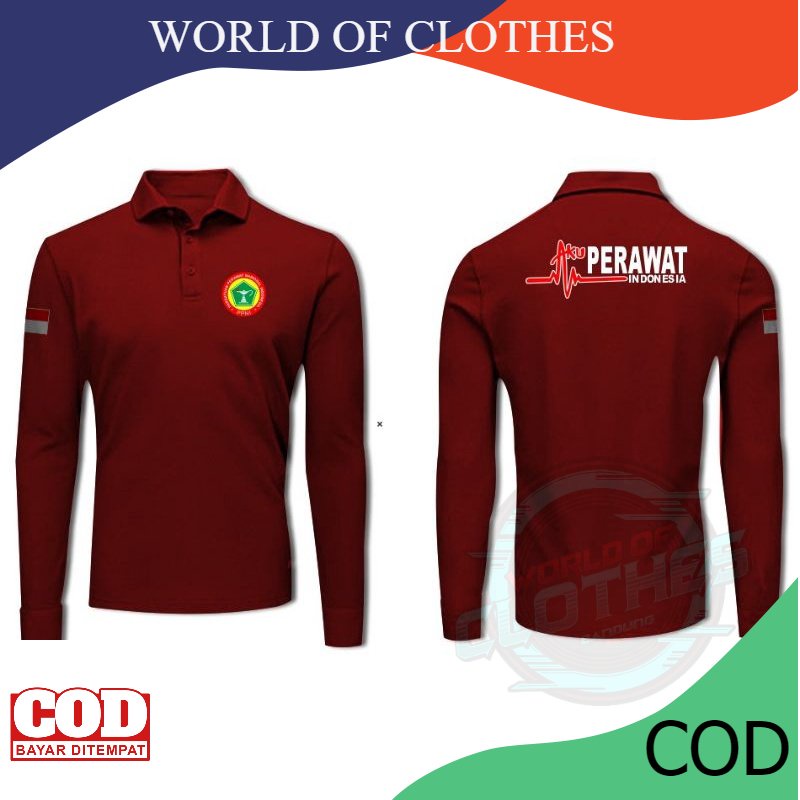 Kaos Kerah Perawat / Nurse Lengan Panjang Terbaru