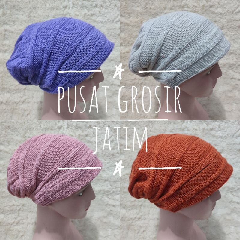 Kerpus topi kupluk ciput turban rajut ibu ibu  emak import premium tebal bisa untuk hijab topi atau songkok nenek