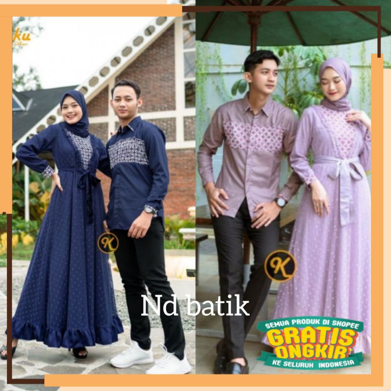 MODEL TERKINI NATAL Gamis Couple Baju Gamis Couple Pasangan Gamis Pasangan Modern Baju Batik Couple 