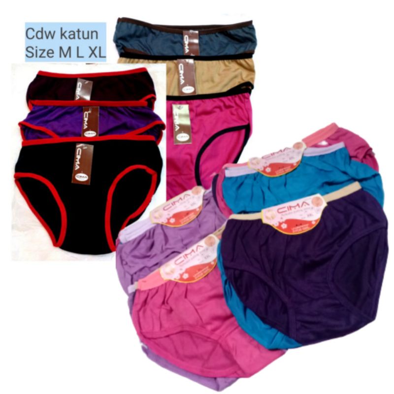 Celana Dalam Wanita polos lembaran CD wanita cima 3in1 bahan katun lembut