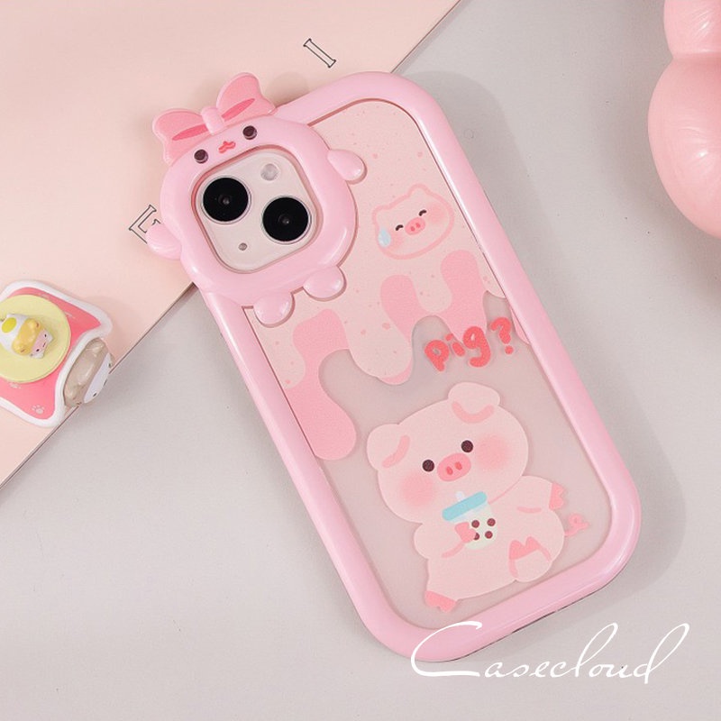 Soft Case TPU Motif Kartun Milk Tea Pig 3D Untuk Redmi 9A 10A 9T 10C 9C NFC POCO M3