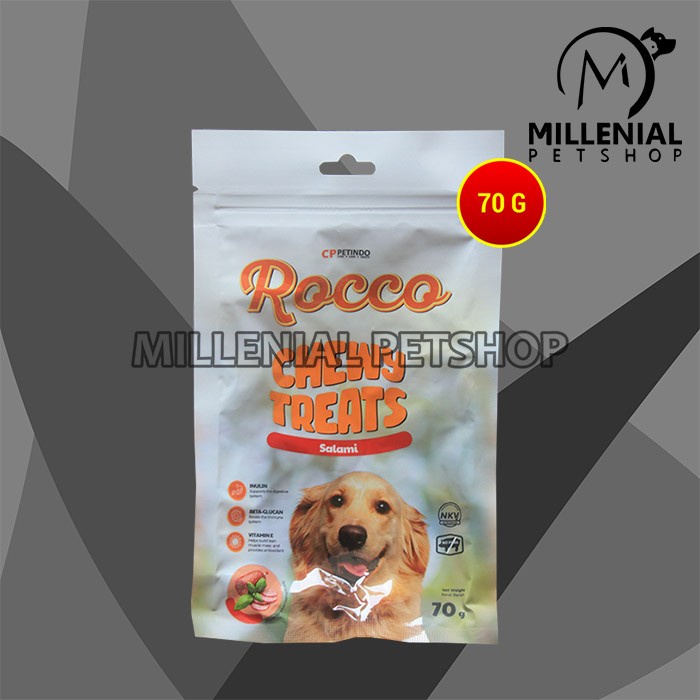 Snack Makanan Anjing Rocco Chew Dog treats Non Meat Jerky Jerhigh 70Gr