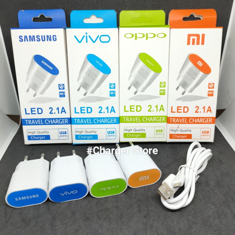 Charger LED 2.1A 1USB Samsung , Vivo , Oppo , Xiaomi High Quality