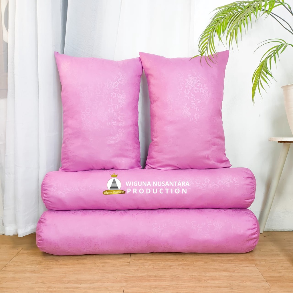 Paket 2 Bantal dan 2 Guling Tidur - Motif Embos