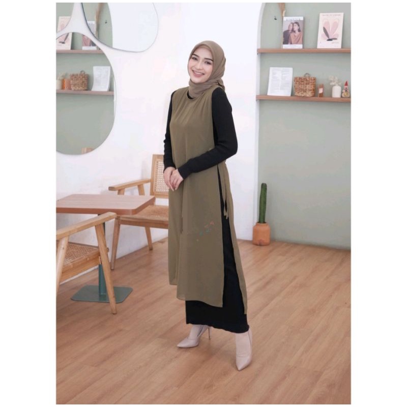 outer sojin long vest/outer vest long/outer pesta/outer kondangan/vest long vest/outer polos/outer r