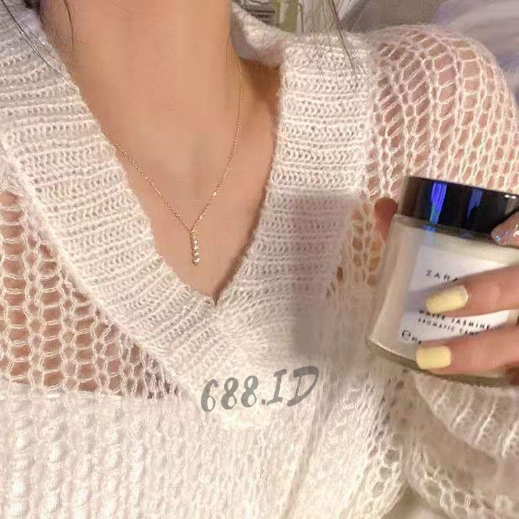 Kalung Rantai Wanita Liontin Bandul Kristal Berlian Korea Style Fashion Necklace Kalung Cewek NL 16
