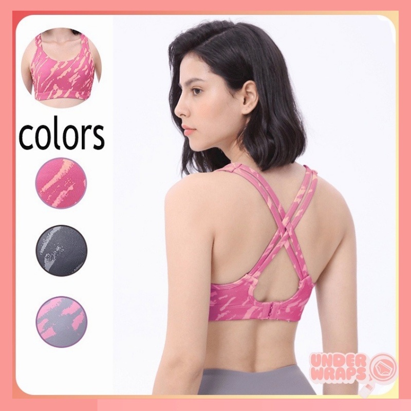 Pakaian Dalam Kembali Gesper Guncangan Yoga Lari Kebugaran Sports bra Top Model Crop Import Fashion Korea WX812