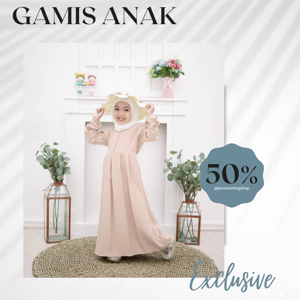 Gamis anak perempuan wanita terbaru 2022 kekinian original mewah EXCLUSIVE polos COKLAT SUSU /Gamis 