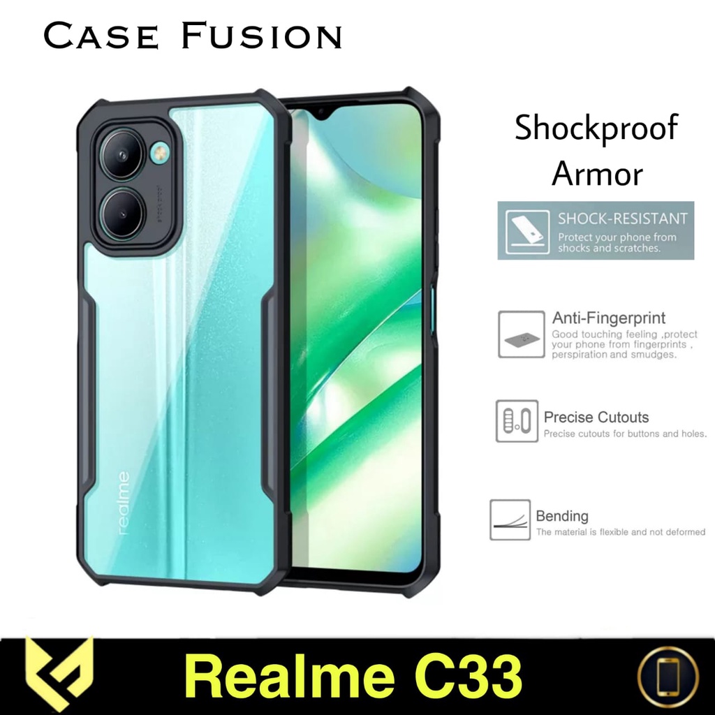 NEW PAKET 2IN1 REALME C33 Soft Hard Case Fusion ShockProof Free Anti Gores Layar High Quality Protector Screen Handphone