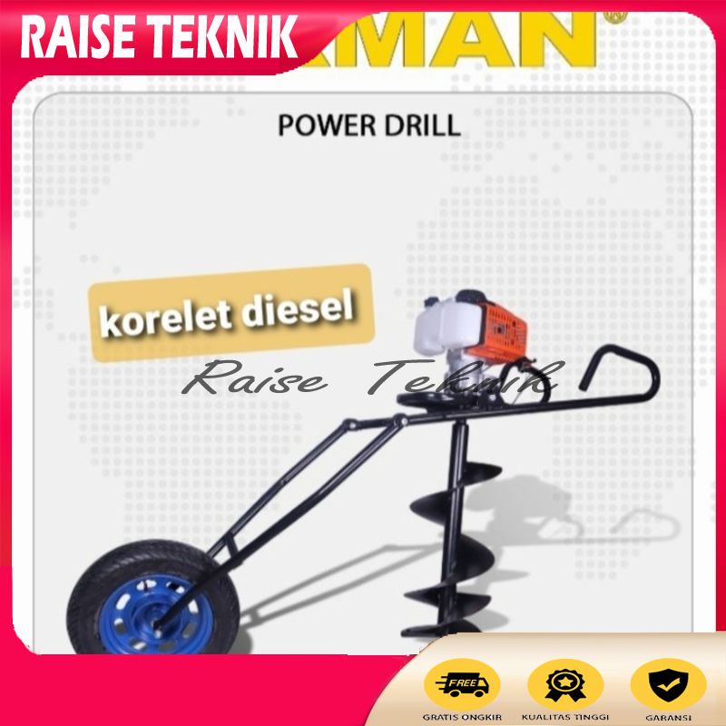 MESIN BOR TANAH EARTH AUGER BIOPORI FIRMAN FPD62SP DRILL 10INCH 250MM