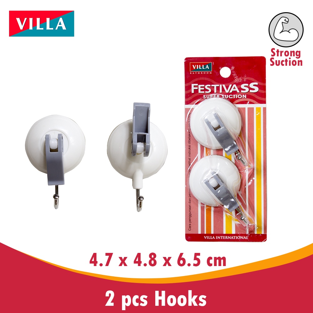 Ktmstore Premium Hook Gantungan WC Large Hook 2pc Villa FestivaSS Super Suction