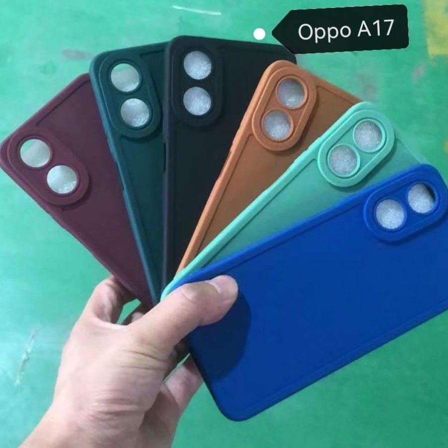 SoftCase Pro Camera Silicon Matte Case Full Cover Oppo A17 Oppo A17k Real White_Cell