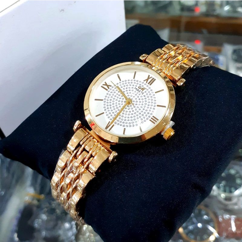 Jam Tangan Wanita Bulat Mewah Diamond Tali Rantai Stainliss / Jam Tangan wanita Tahan Air Murah / Jam Tangan Wanita Kekinian model Analog Quarsa / Jam Tangan Wanita Mirete Original Bahan import