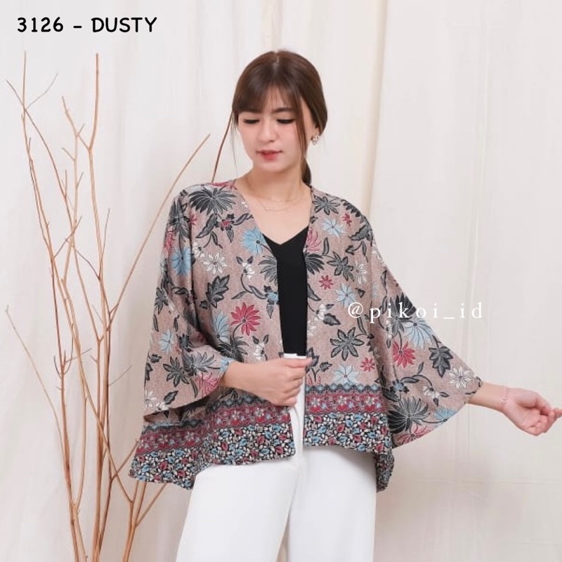 Cardigan batik satin wanita / outer seragam batik kerja kantor / bolero batik cewek modern 241 3126