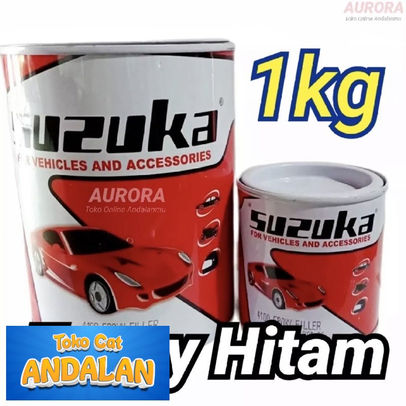 

Toko Cat Andalan - SUZUKA Epoxy Filler Black 1Kg Epoksi Hitam / Primer Dasaran Poksi Motor Mobil Sepeda Duco Duko Diko Semprot Tahan Bensin Kuat Bagus Halus Filer 4100 Avian Susuka 1 Kg Kilo Toko Cat Andalan Motor dan Mobil