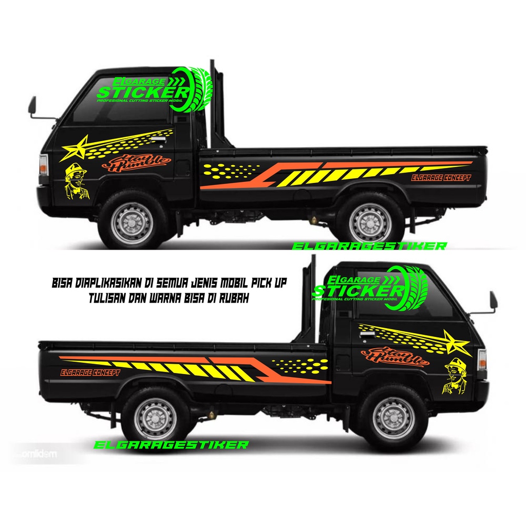 Stiker mobil pick up l300 stiker variasi mobil l300 cutting stiker striping body pick up l300