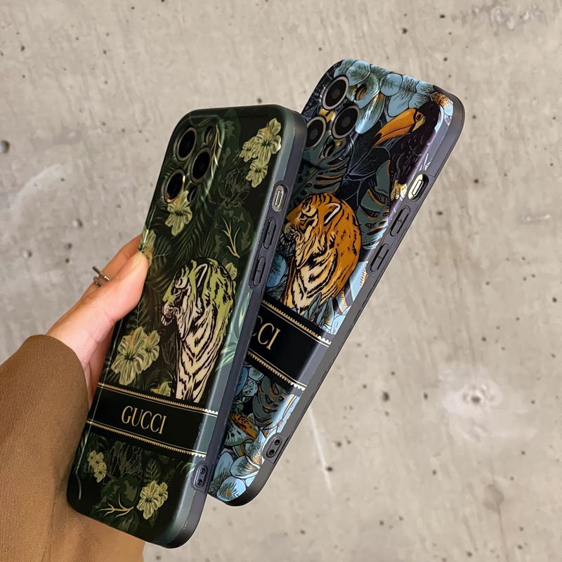 Merek Mewah IMD Case HP iP iPhone X Xr Xs Max14 Plus+Apple11 12 13 Pro Max Wanita Silikon Cover Phone Casing Gucci Vintage Tiger