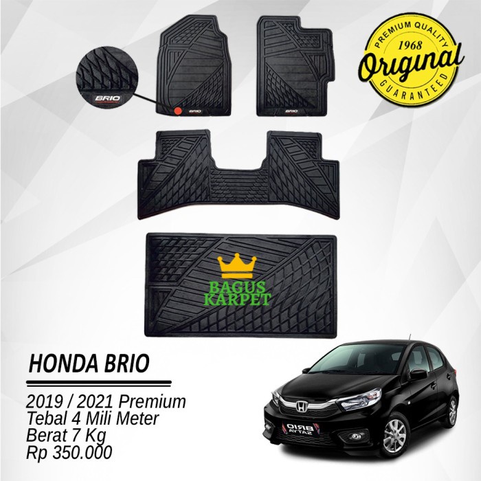 Karpet Mobil Karpet Mobil Karpet Karet Mobil Honda Brio 2019/2021 Premium - Black