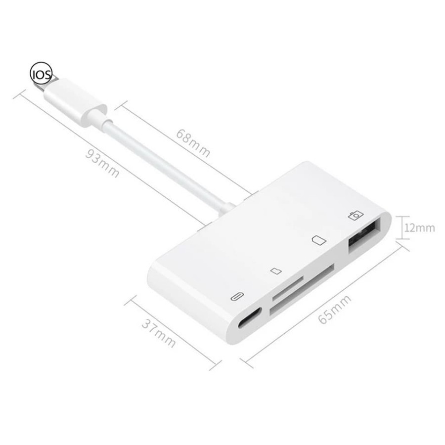 LIGHTNING  TO 4 IN 1 CARD READER SD, MICRO SD, USB &amp; LIGHTNING