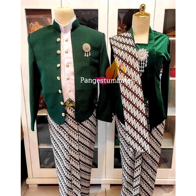 [SC6] Set Pakaian Couple/Prewedd /Baju Adat_Nuansa Hijau Botol
