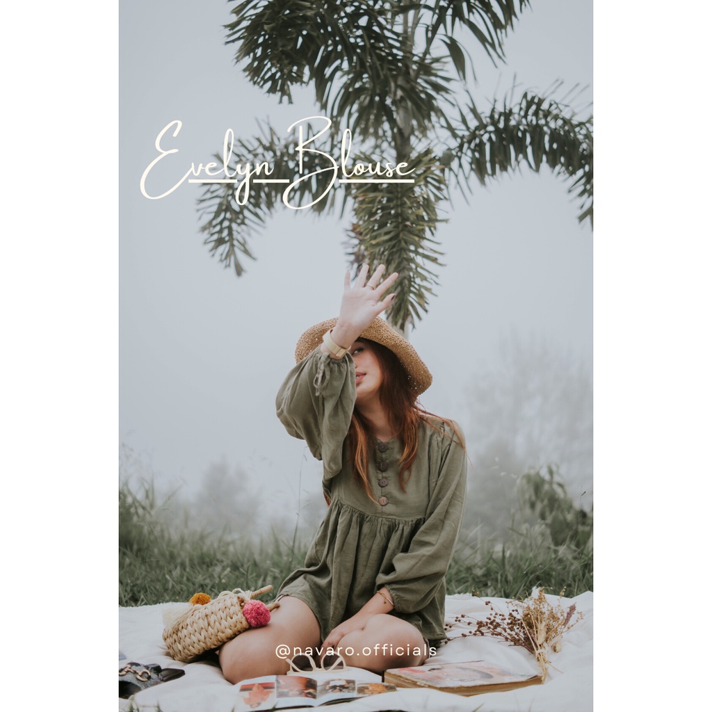 Navaro Evelyn Blouse in Dark Green