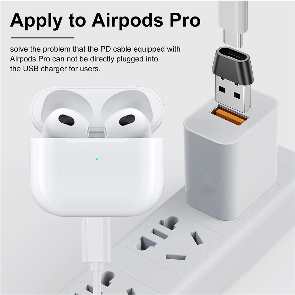 1pc Adapter OTG USB Ke Tipe-C Fast Charging Untuk Macbook / Samsung / Xiaomi / Huawei / iPhone / Airpods Pro